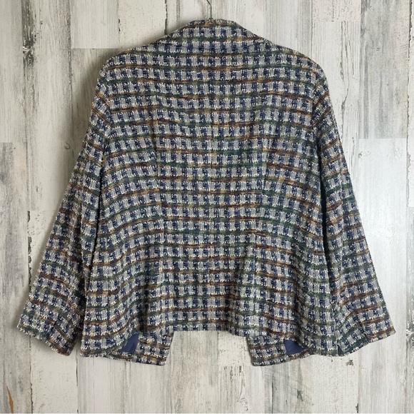 DONCASTER WOMENS OPEN FRONT PLAID BLAZER/JACKET SIZE M - Picture 2 of 3